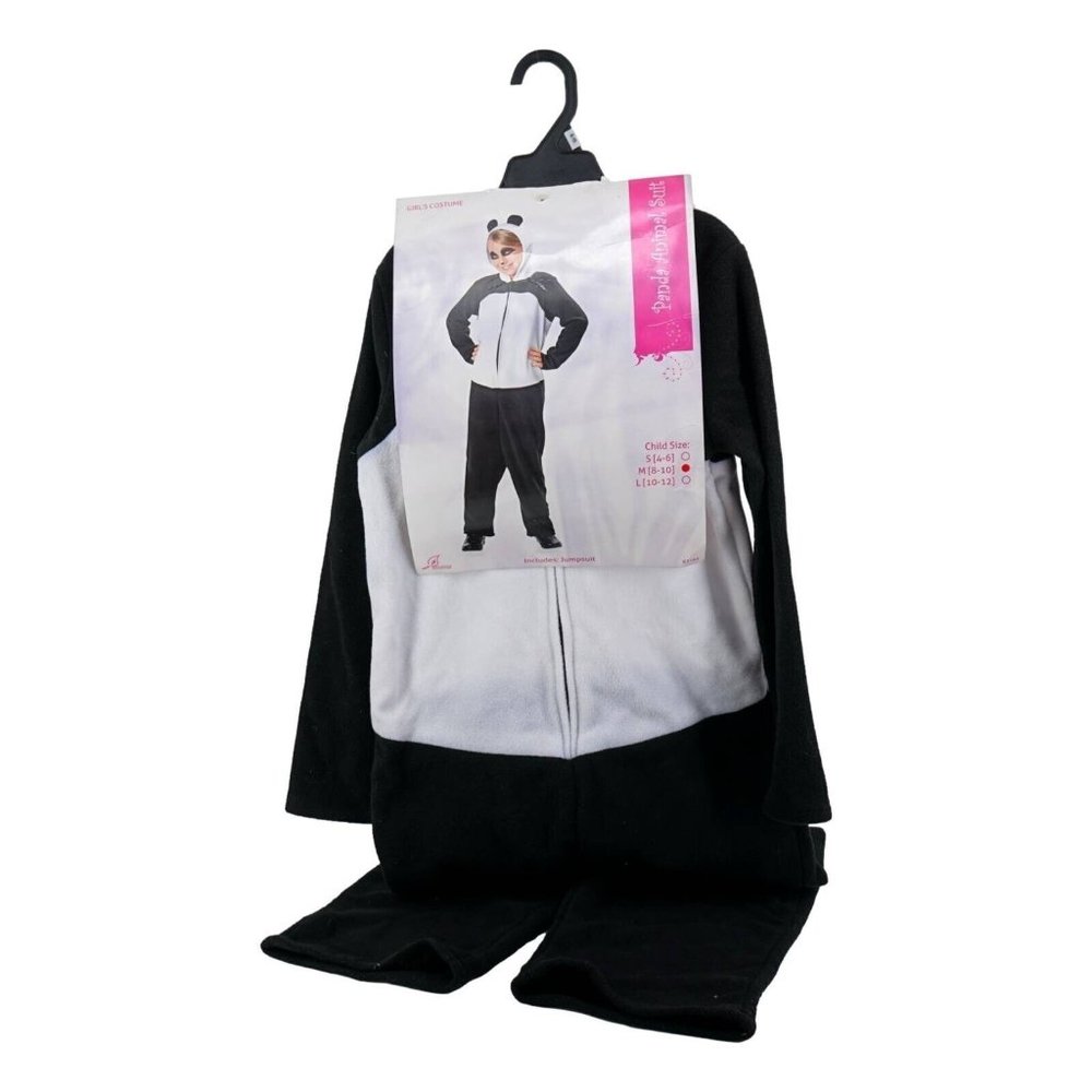 Seasons USA Childs Panda Animal Costume Black White Hoodie Suit M (8-10) New